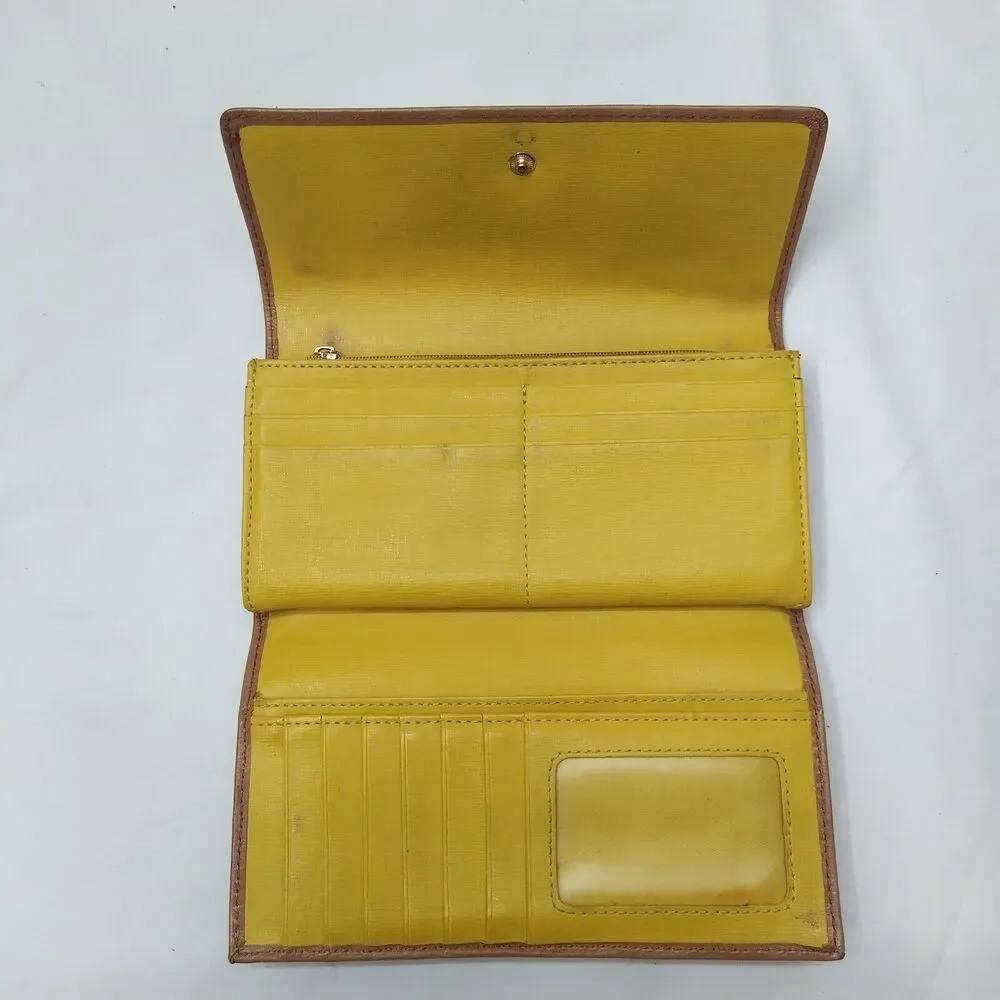 Fossil Brown Leather Credit Card ID Window Trifold Wallet